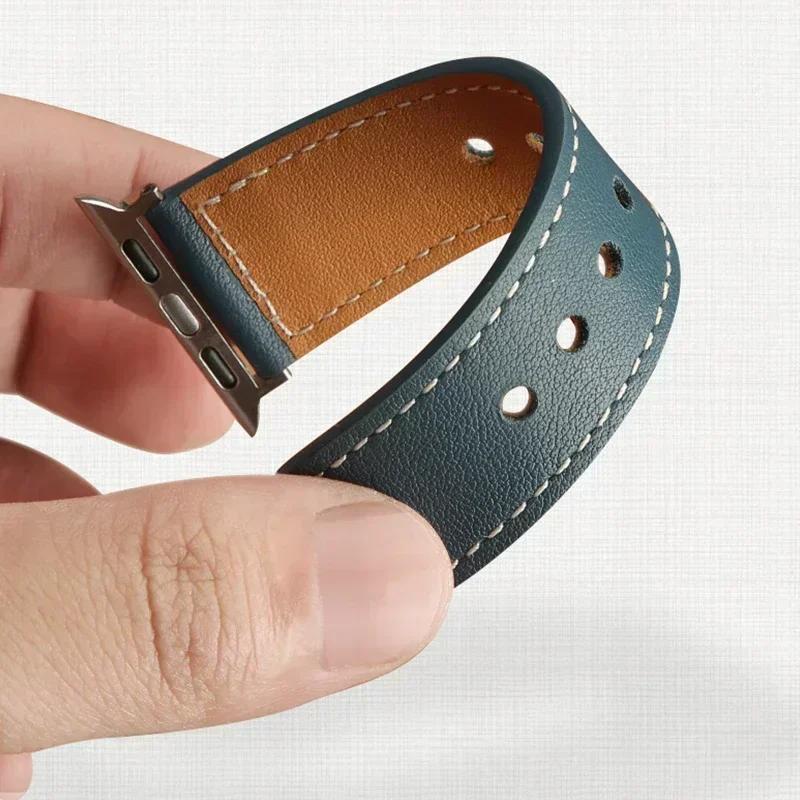 Sport Loop Leather Band For Watch Straps 41mm/45mm 42mm 46mm 40-44mm Bracelet iWatch Series 10 9 8 7 4 5 6 Se Ultra 2 49mm