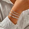 Fade-proof Stainless Steel Silver Color Herringbone Flat Snake Chain Bracelet for Women Minimalist Jewelry