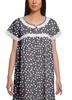 Moomaya Printed Short Sleeve Knee Length Nightdress Round Neck Sleepwear