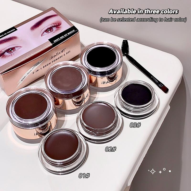 2-in-1 L Brow Pomade & Gel Natural Long-lasting Easy-to-apply Waterproof Eyebrow Cream Create Three-dimensional Eyebrows