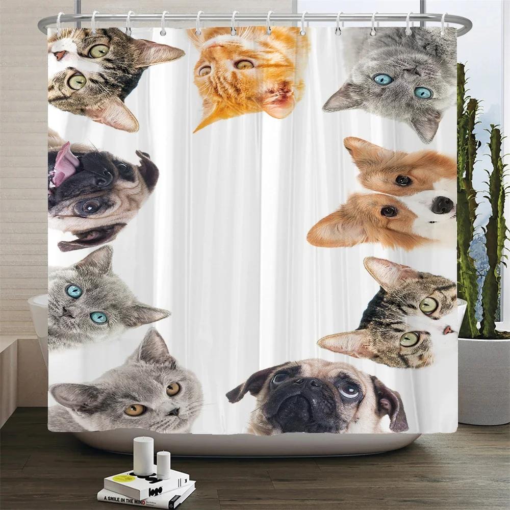 Cartoon Animal Shower Curtain, Bathtub, Bathroom Waterproof Partition Decorative Curtain, With 12 Hooks Can Be Customized