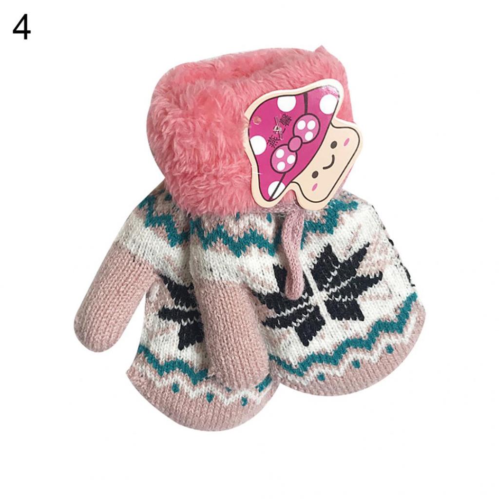 Móda Zimní děti Kluci Dívčí Rukavice Pletení Teplé Měkké Tlusté Roztomilé Dětské Rukavice