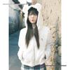 Women's American-Style White Lamb Wool Coat - Spring Bear Ear Hood, Thickened, Loose-Fit