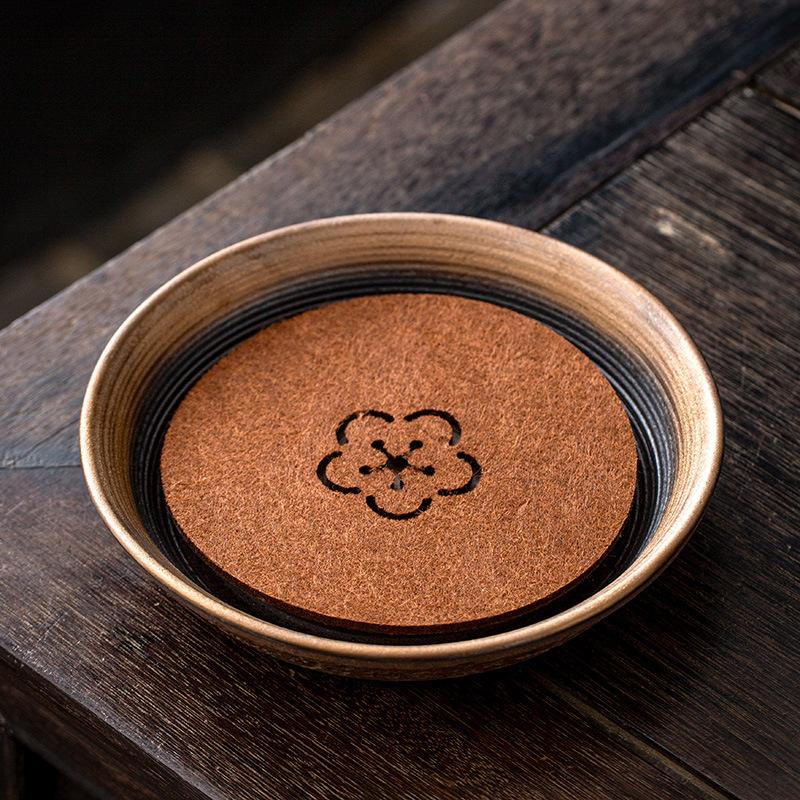 

Керамический горшок с глазурью цвета ржавчины, подставка для чайника, маленький чайный поднос, подставка для чая, фруктовница, подставка для горшка, керамический чайный сервиз, подставка для горшка, стол для сухого заваривания, грубая керамика