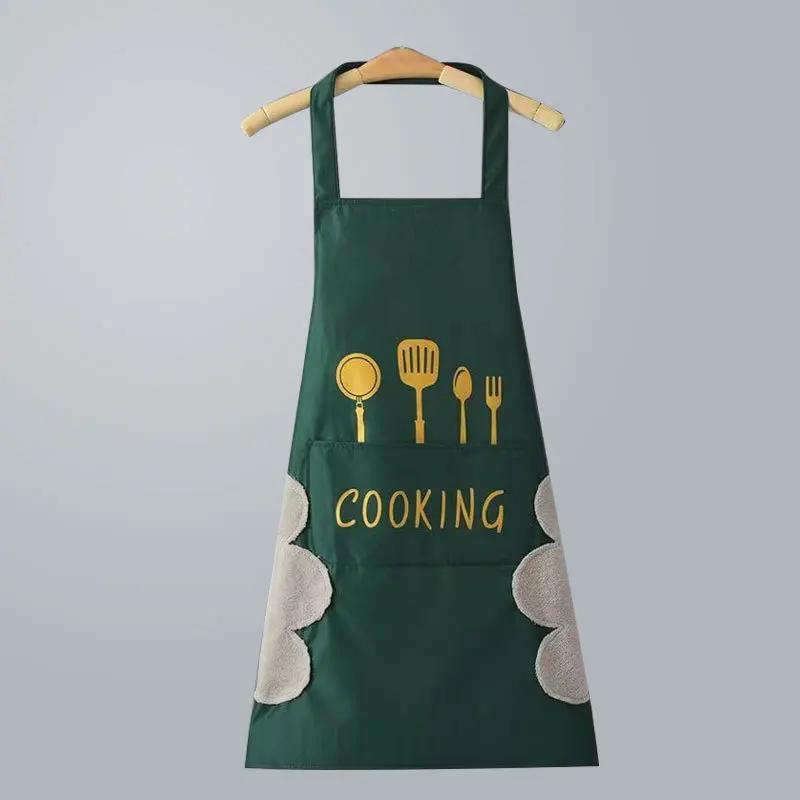 Apron Waterproof Oilproof Cooking Apron Kitchen Work Clothes Home Cooking Cleaning Men and Women Universal Sleeveless Apron