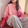 Autumn and winter new fashion crew neck pullover sweater gentle sweet lazy wind loose soft waxy knitted sweater top coat