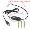 USB 3V 4.5V 6V voltage adjust LR03 AAA Dummy Battery Eliminators USB Power Supply Cable Replace 2-4pcs Batteries for LED Light