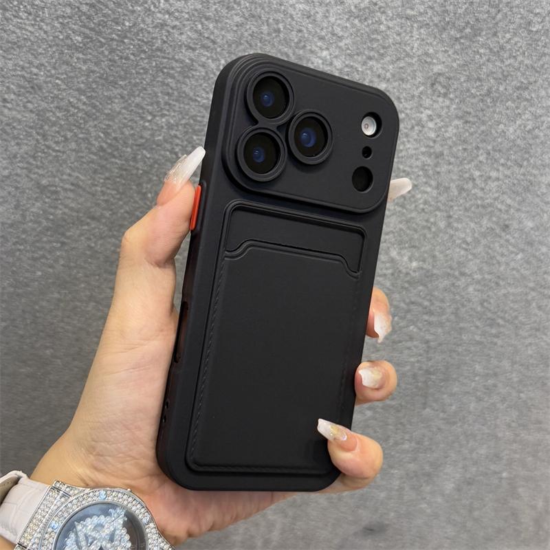 

Luxury Soft Silicone Wallet Case For iPhone 17 Air 16E 15 14 Plus 13 12 Mini 11 Pro Max XR XS Shockproof Card Holder Slot Cover iPhone 12 mini чёрный