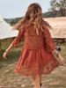 Stylish V-Neck Lace Embroidered Bikini Cover-up with Sun Protection