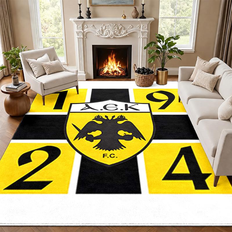 AEK Athen Teppich Fußmatte für Wohnzimmer oder Schlafzimmer Schutzmatte unter dem Stuhl Bürodeko Weihnachtsgeschenk Geburtstagsgeschenk
