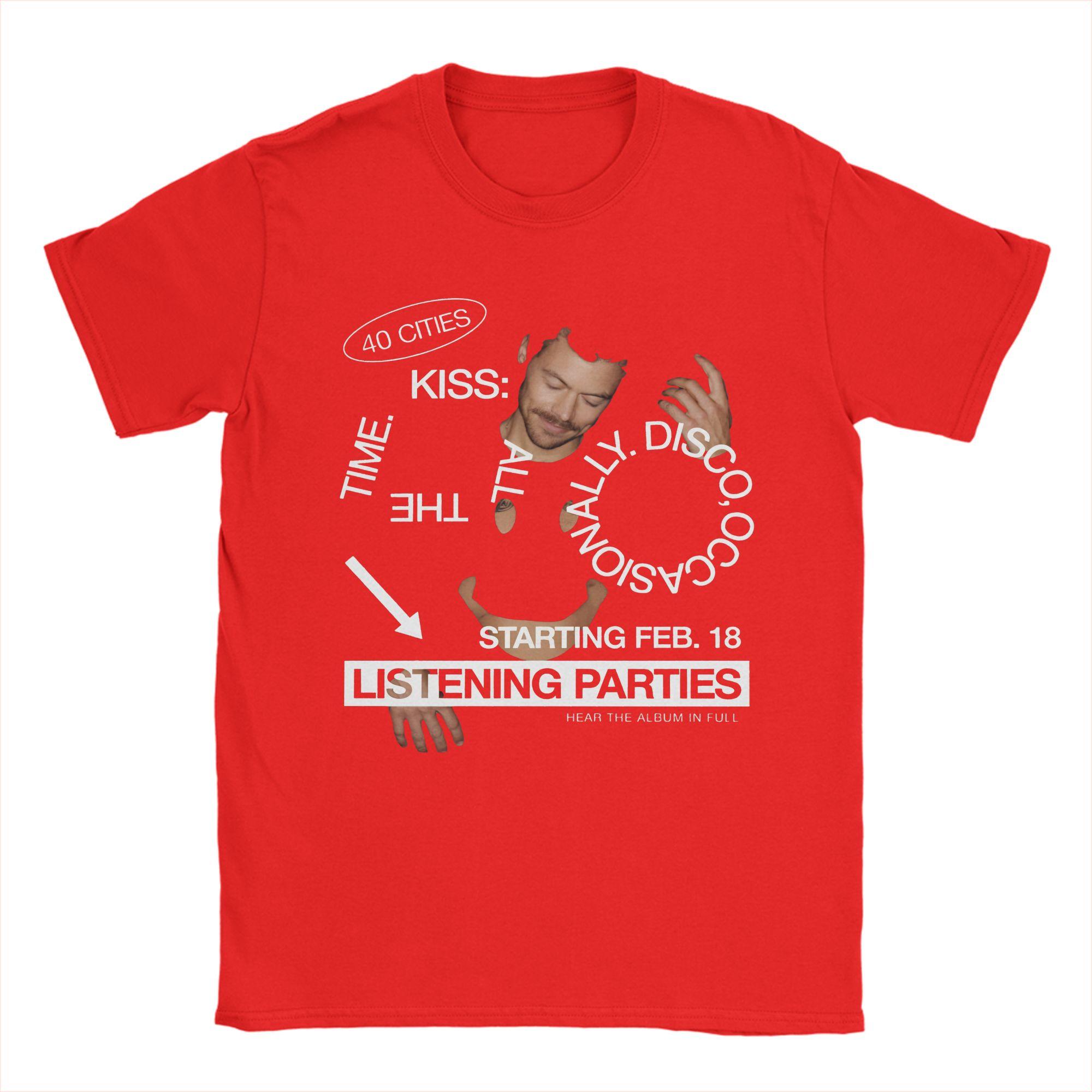 

Harry Styles Kiss All The Time Disco Occasionally T Shirts Men 100 Cotton Funny TShirts Crewneck Tee Shirt Short Sleeve Tops S