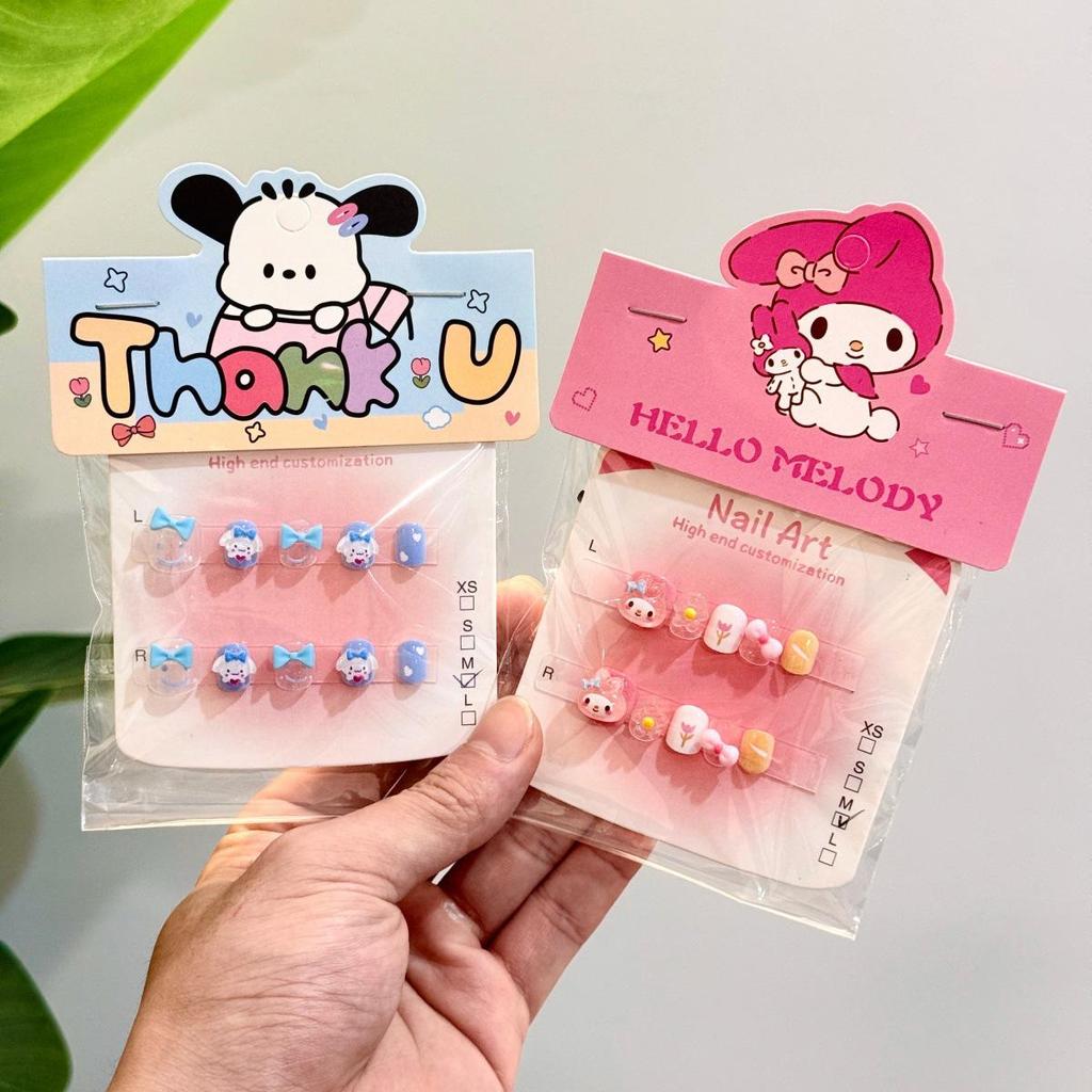 Sanrio Cute Kawaii Cartoon Nail Tips for Kids: My Melody, Hello Kitty, Kuromi