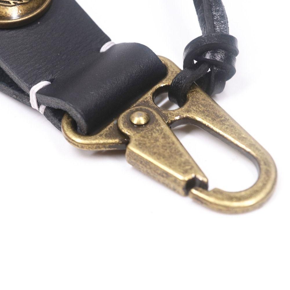 Cowhide Retro Key Holder Handmade Car Keychian Genuine Leather Keychain  Keys Organizer