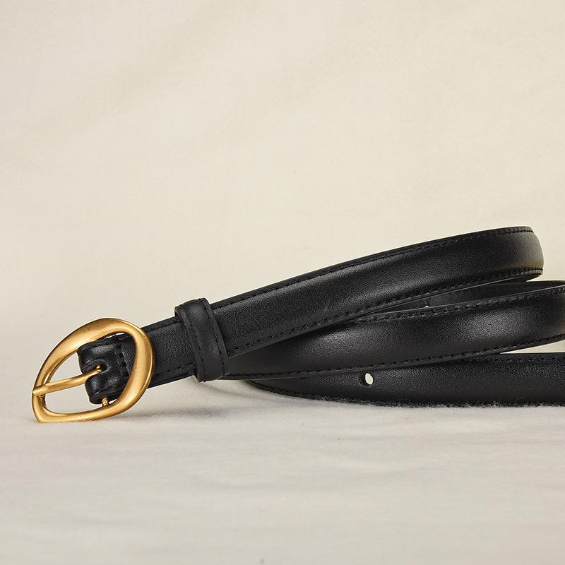 New women's first layer belt retro alloy pin buckle belt niche design with jeans belt wholesale