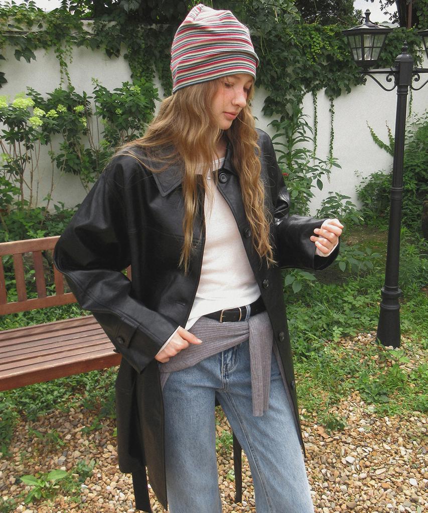 TWEE Theron Leather Trench Half Jacket (Strap Set)
