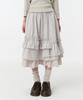 OHESHIO Check Frill Midi Skirt, Light Beige