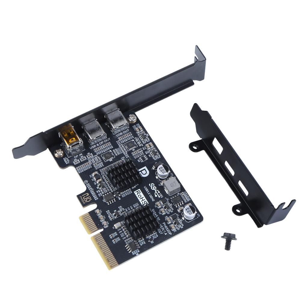 USB 3.1 10Gbps Gen 2 Expand Card Riser ASM3142 Controller DP 4K Video Adapter Converter Dual USB-C Port Docking Station