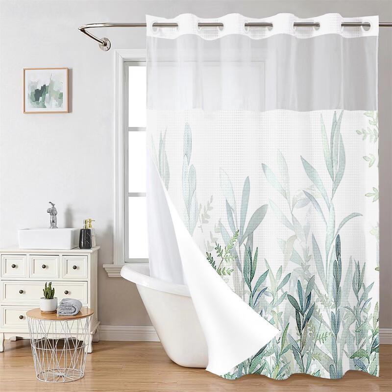 

Handun Botanical Floral Double-Layer Polyester Shower Curtain