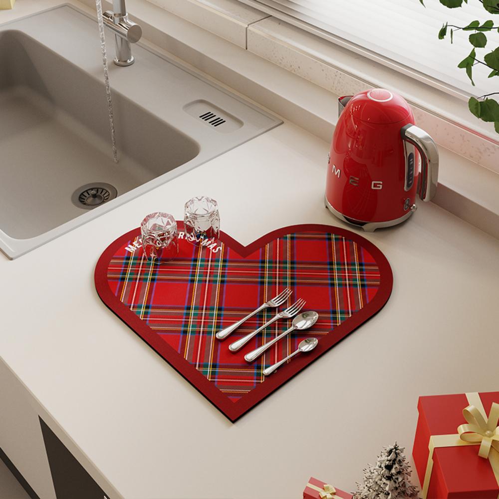 

Park Shang Новогодняя атмосфера Подушка для слива воды Кухонная раковина Стол Гидрофильная подкладка Барная стойка Чаша Тарелка Подставка для защиты от ожогов Термоподушка