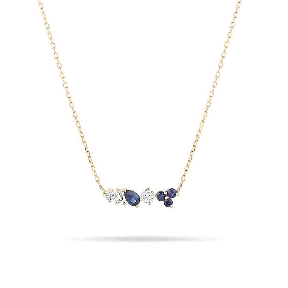 Fashion S925 Sterling Silver Fashion Mix And Match Perfect Arrangement Claw Inlaid Zircon Necklace Collarbone Chain