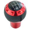Lunsom PU Shift Ball Shift Knob for General Auto Manual Vehicles Knob, 5-Speed (Red)