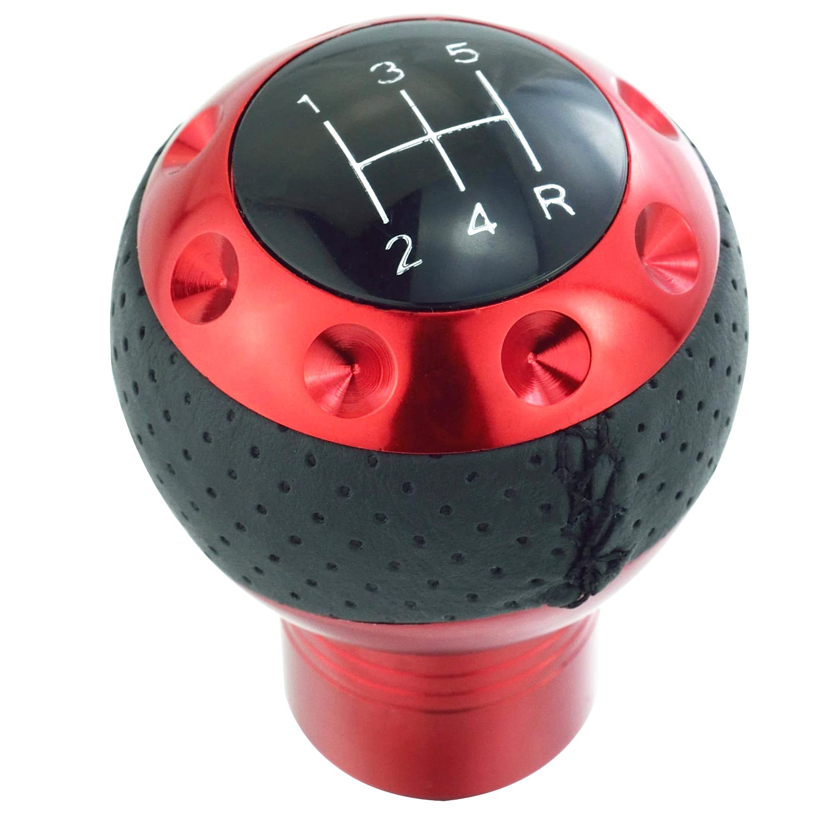 

Lunsom PU Набалдашник рычага переключения передач для общих ручных автомобилей, 5-ступенчатый (красный)