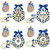 Ribbon Bow DIY Wreath Craft Set Mosaic Tiles Menorah Wreath Star of David Wreath  Hanukkah Decor