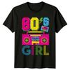 T-shirt Grafica Anni '80 Ragazza Retro Boombox Cultura Uomo Donna
