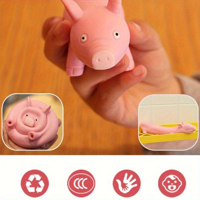 Anti Stress Fun Pink Pig Squeezing Rubber Animal Scale Model Adventure Strange Slow Rebound Stretching Simulation Decompression Pig