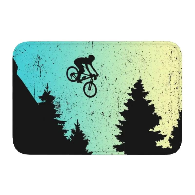 Personalized Bicycle Bike Riders Doormat Mat Anti-Slip Bicycling Cyclist MTB Mountain Biking Kitchen Bath Toilet Rug Carpet