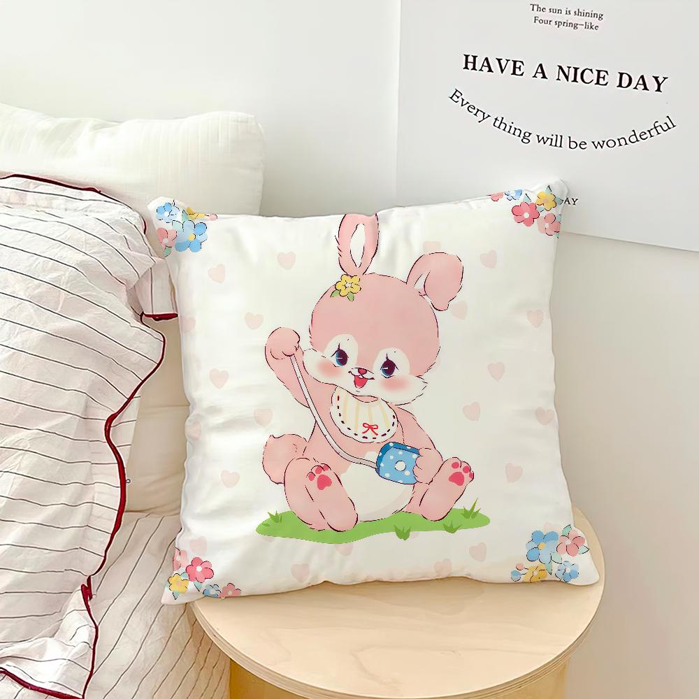 

cartoon funny kawaii Showa style rabbit Comfort soft Pillowcase hogar Sofa Living Room Home bedside Decor pillowcovers Gift 30x30CM(12x12in)