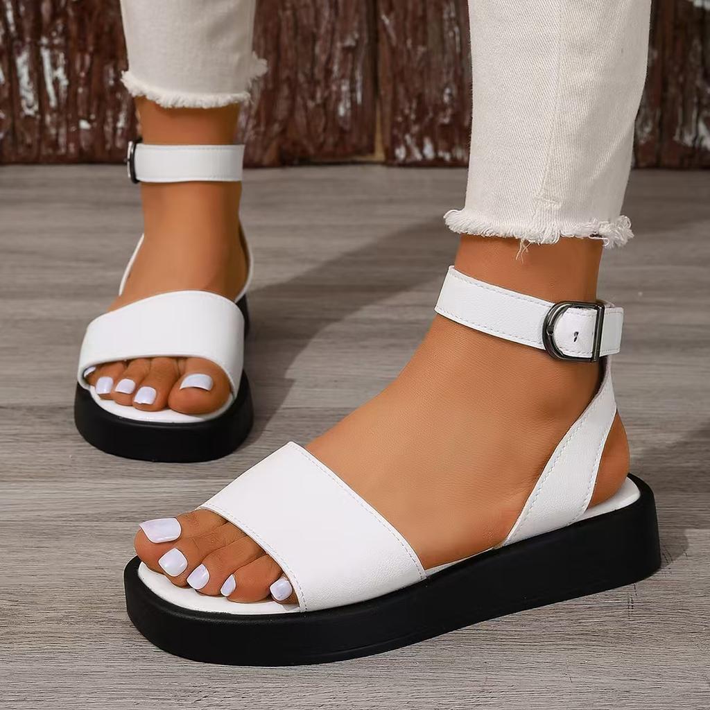 Wear Sandals Outside, Summer 2025 New Platform Casual Plus Size Strappy High Shoes Roman Women's Sandals