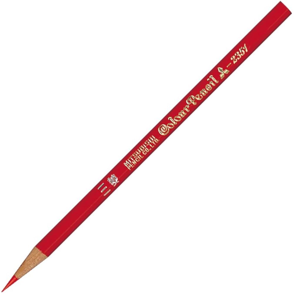 Mitsubishi Pencils, Red, Red, 12 Pencils, Colored Pencils, Pack of 12 K2351
