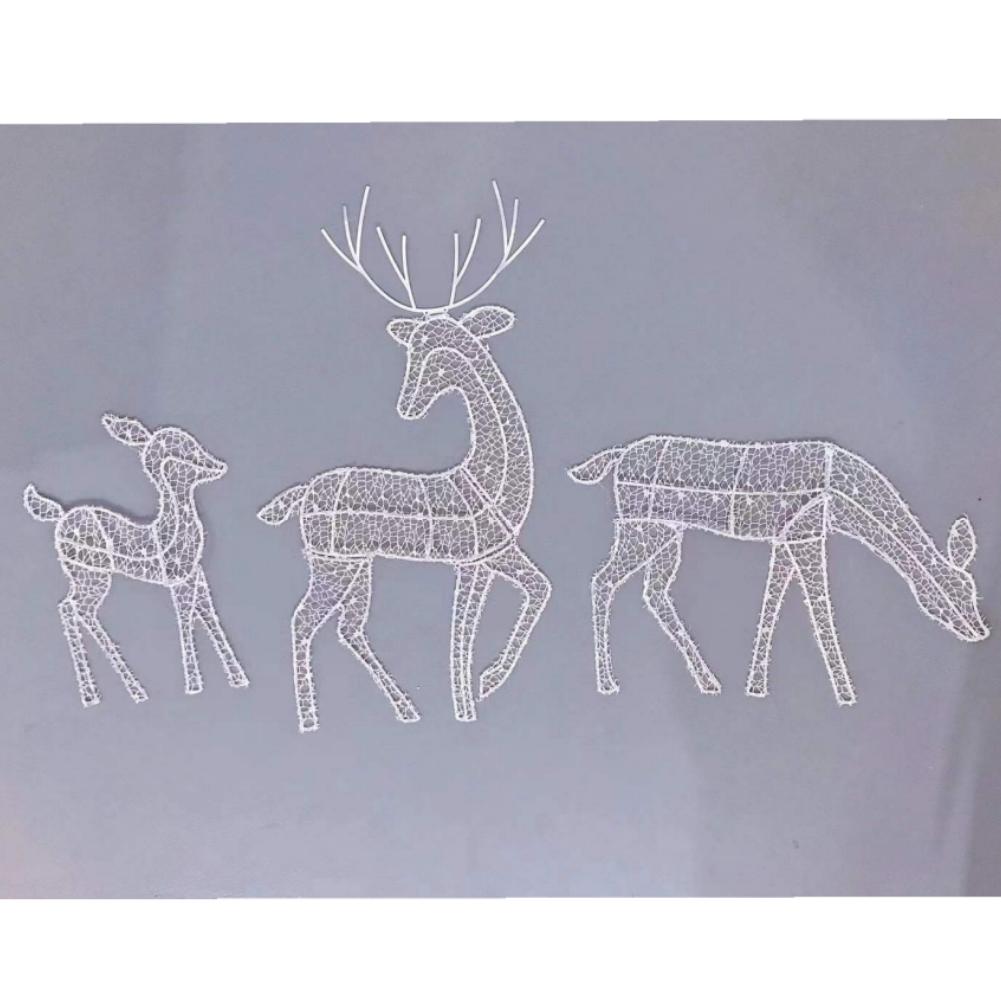Christmas Decoration Light Up Deer Family 3-Piece Outdoor Waterproof Reindeer Ornaments For Yard Patio Party Decor