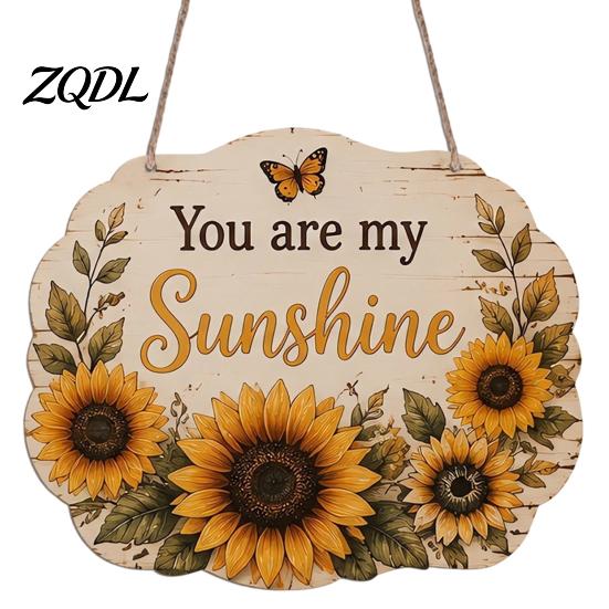 Autumn Harvest Theme Sign Fall Thanksgiving Wooden Door Hanger, 2D Sunflower Pumpkin Gnome Wall Holiday Ornament Plaque, Rustic Farmhouse Hanging