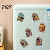 Vintage House Magnet Refrigerator Magnet, Colorful Fairy Tale Town Metal Cabinet Magnets Fridge Magnetic Kitchen Decoration Accessories Home Office