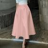 ZANZEA Women Elegant Casual Solid Color Satin A-line Skirts