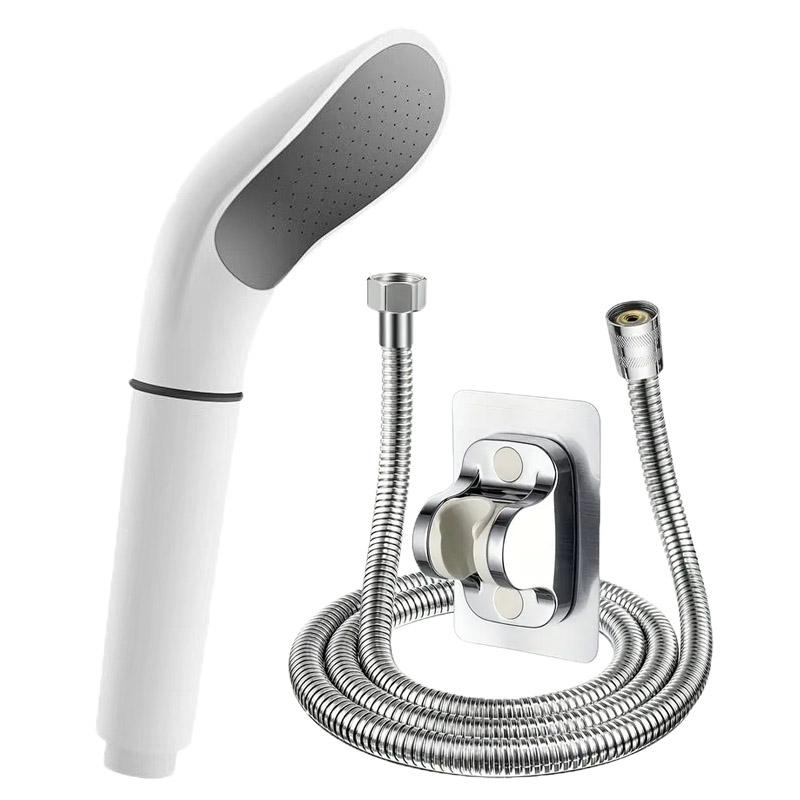 Pressurized Shower Head With Detachable Filter Handheld Spray Head White Japanese Curved Shower Head