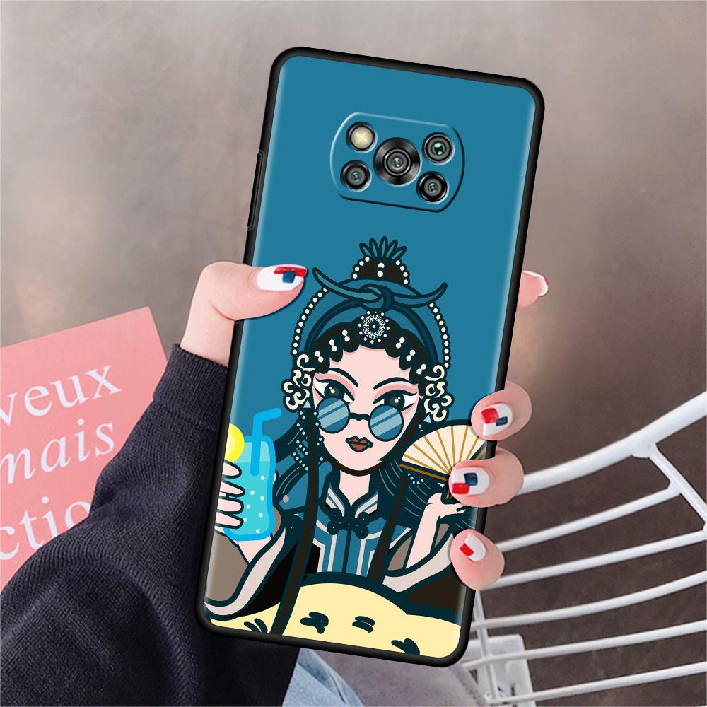 Case For Xiaomi Mi Poco X3 NFC X4 Pro F3 F4 GT M4 M3 F1 C40 11 Lite 11T Soft Silicone Funda Phone Cover Opera Retro Girl Shell