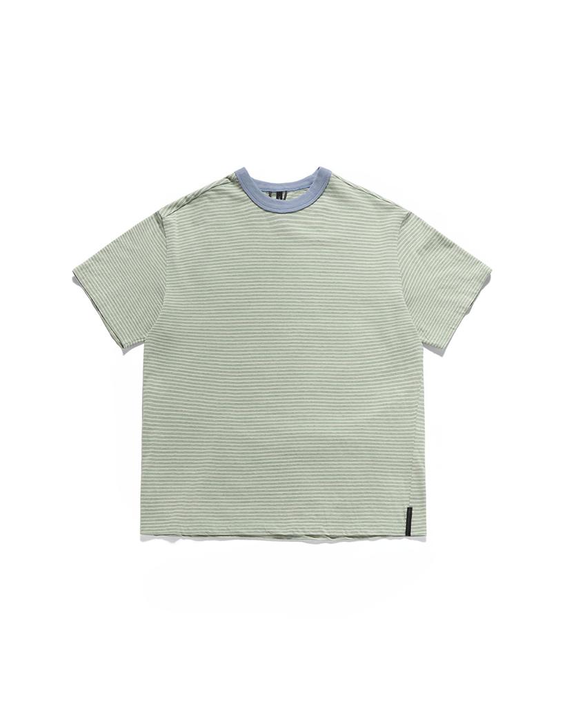 Eoneopegtideuesensyeol Mini Border T-Shirt / Mint & Gray