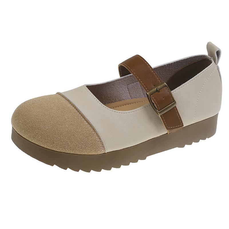 

Мода Женская Мода Балетки Весна Новые Круглый Носок Замша С Пряжкой Металлической Формы A На Мягкой Подошве Одинарная Обувь 40