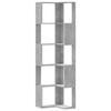 VidaXL Bibliothèque d'angle à 5 niveaux gris béton bois d'ingénierie, étagère à livres d'angle, vitrine d'angle, armoire 852585