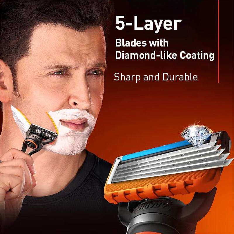 Gillette Golarka Fusion 5 zasilana systemem 5 ostrzy z powłoką podobną do diamentu dla ostrości i trwałości