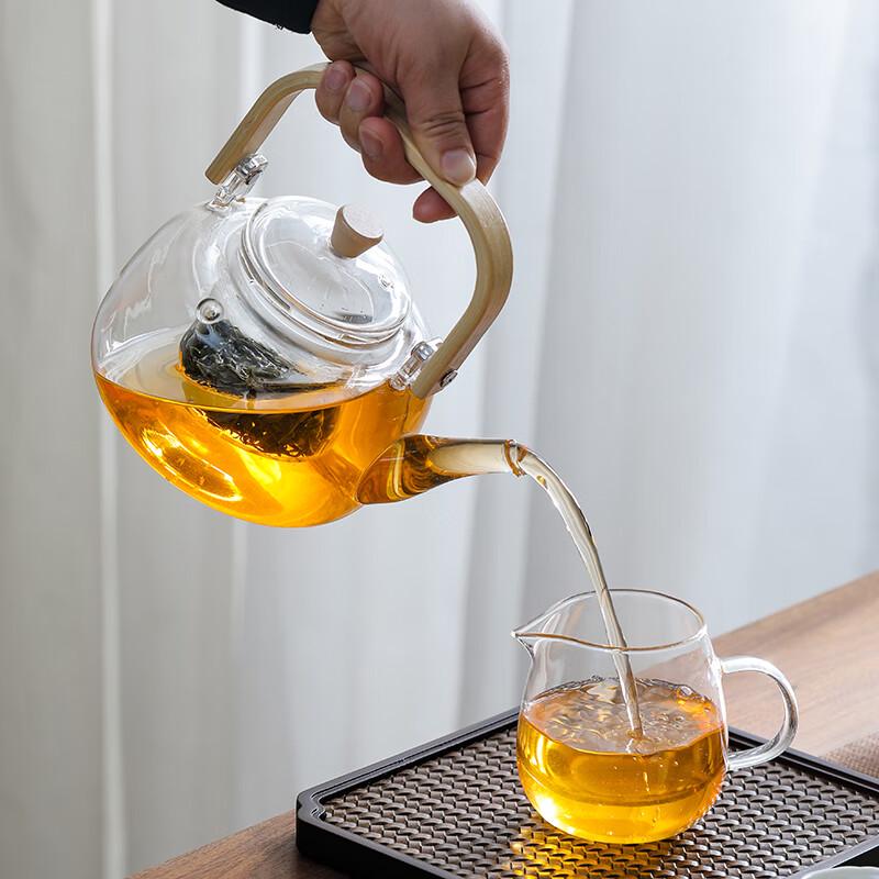 Borosilicate Glass Teapot with Bamboo Handle