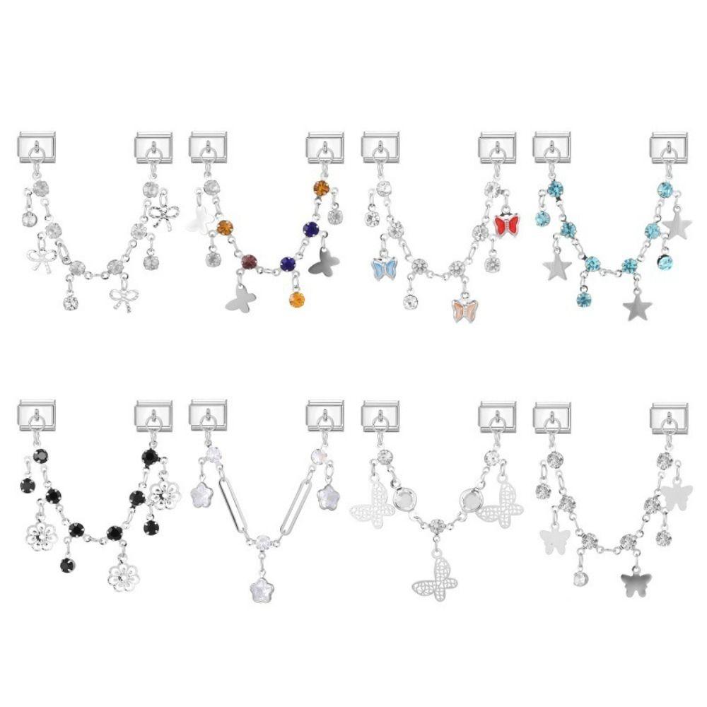 Double Chain Bracelet Charms Stainless Steel DIY Making Charm Bracelet Link Multi-Function Spliceable