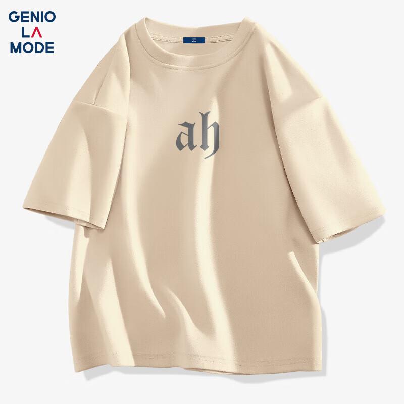 GENIOLAMODE Men s Loose Fit Letter Print Cotton T-Shirt 2XL