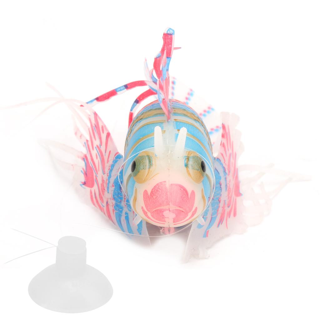 Lifelike Silicone Artificial Glowing Fish with Suction Cup for Aquarium Tank DecorationPink Orange