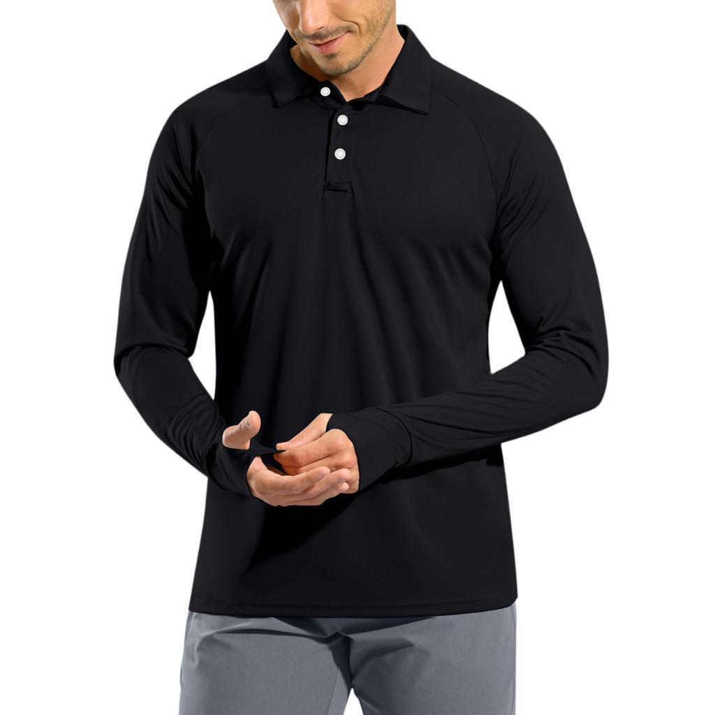 Men's Raglan Long Sleeve Golf Shirt UPF 50+ Lightweight Shirt