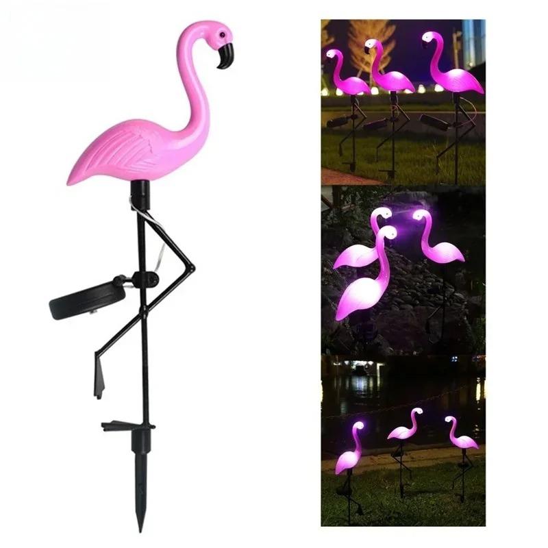 1pc Flamingo Garden Led Stake Waterproof LED Landscape Ground Lamp Outdoor Solar Lights for Outdoor Pathway Xmas Garden Decor