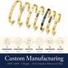 Hot Selling Goods Jewelry Colors Colourful Gemstone Zircon Bracelet Enamel 18K Gold Plated Oval Eyes Bangle for Women